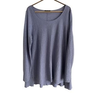 EILEEN FISHER Aster Blue Fine Tencel Alpaca Wool A-line Sweater M
